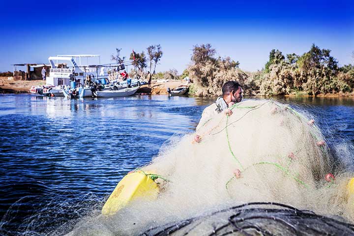 مهنة صيد الأسماك في نهر النيل، تصوير- أحمد شاكر